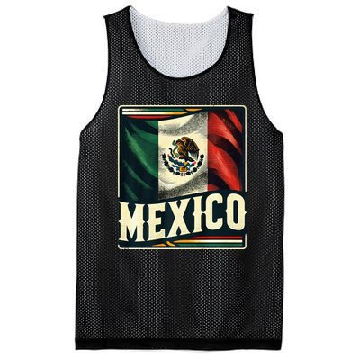 Vintage Mexican Flag Pride Mexico Mesh Reversible Basketball Jersey Tank