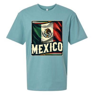 Vintage Mexican Flag Pride Mexico Sueded Cloud Jersey T-Shirt