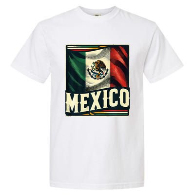 Vintage Mexican Flag Pride Mexico Garment-Dyed Heavyweight T-Shirt