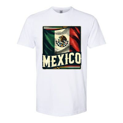 Vintage Mexican Flag Pride Mexico Softstyle CVC T-Shirt