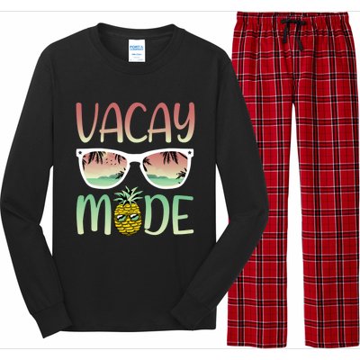 Vacay Mode Funny Ananas With Sunglasses In Vacay Mode Gift Long Sleeve Pajama Set