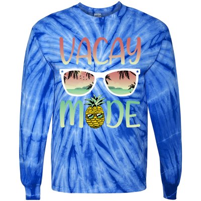 Vacay Mode Funny Ananas With Sunglasses In Vacay Mode Gift Tie-Dye Long Sleeve Shirt