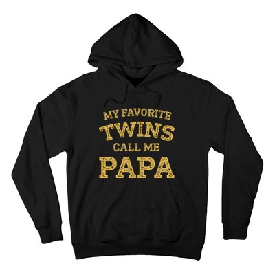 Vintage My Favorite Twins Call Me Papa Grandpa Of Twins Hoodie