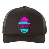 Vintage Miami Florida Cityscape Retro Basketball Yupoong Adult 5-Panel Trucker Hat