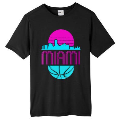 Vintage Miami Florida Cityscape Retro Basketball Tall Fusion ChromaSoft Performance T-Shirt