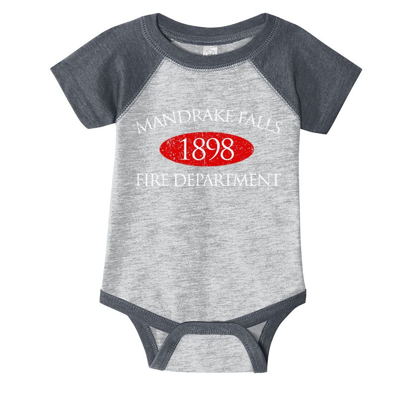 Vintage Mandrake Falls Fire Department Infant Baby Jersey Bodysuit