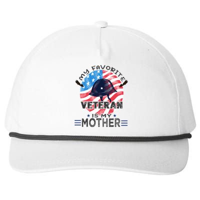 Veteran Mother Favorite Veteran Mother's Day Proud Son Gift Snapback Five-Panel Rope Hat