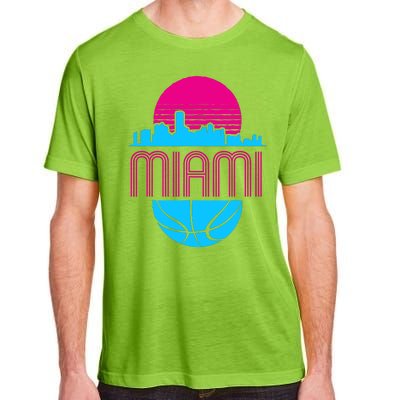 Vintage Miami Florida Cityscape Retro Basketball Adult ChromaSoft Performance T-Shirt