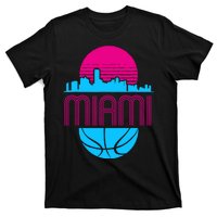 Vintage Miami Florida Cityscape Retro Basketball T-Shirt