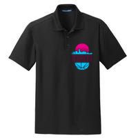 Vintage Miami Florida Cityscape Retro Basketball Dry Zone Grid Polo