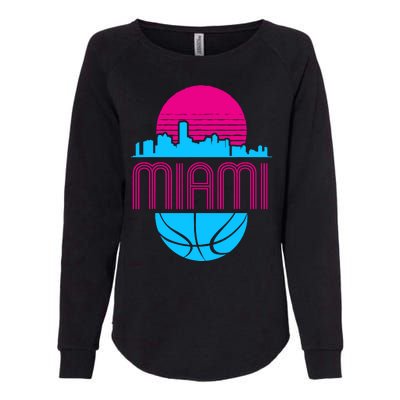 Vintage Miami Florida Cityscape Retro Basketball Womens California Wash Sweatshirt