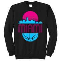 Vintage Miami Florida Cityscape Retro Basketball Tall Sweatshirt