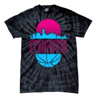 Vintage Miami Florida Cityscape Retro Basketball Tie-Dye T-Shirt