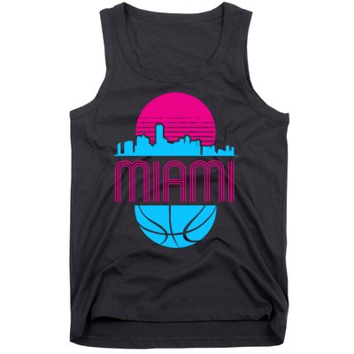 Vintage Miami Florida Cityscape Retro Basketball Tank Top