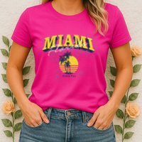 Vintage Miami Florida Beach Fun Womens T-Shirt