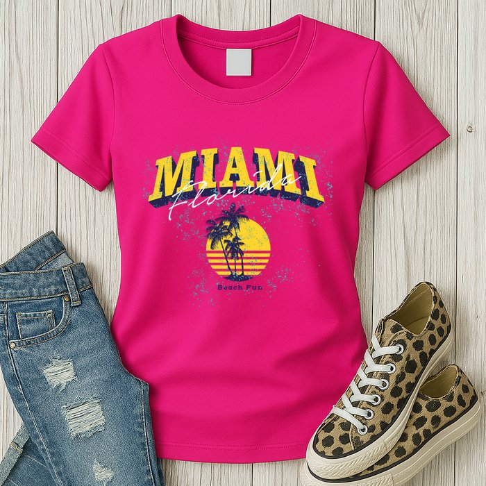 Vintage Miami Florida Beach Fun Womens T-Shirt