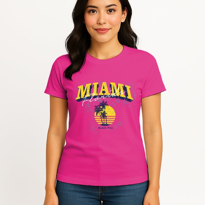 Vintage Miami Florida Beach Fun Womens T-Shirt