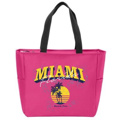 Vintage Miami Florida Beach Fun Zip Tote Bag