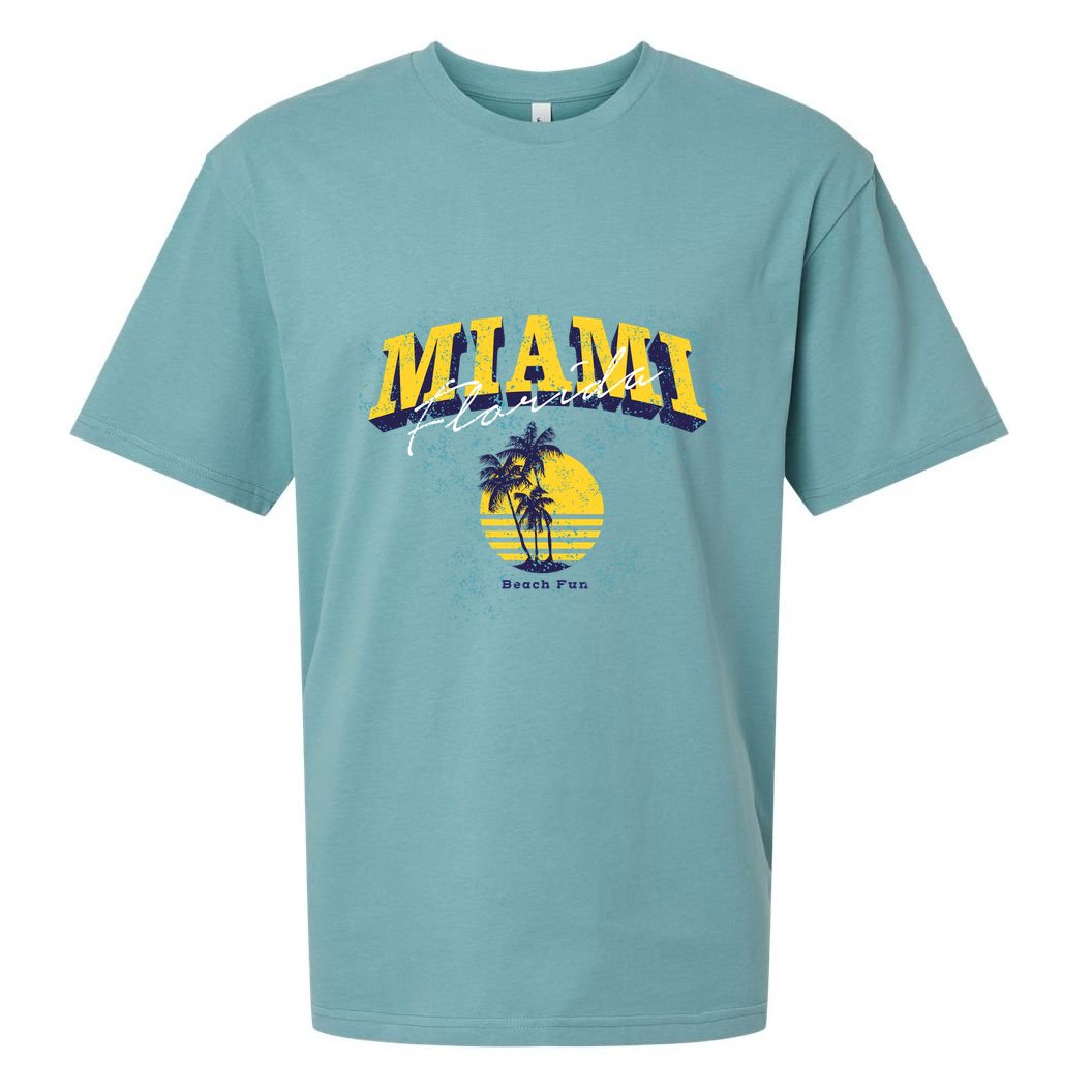 Vintage Miami Florida Beach Fun Sueded Cloud Jersey T-Shirt