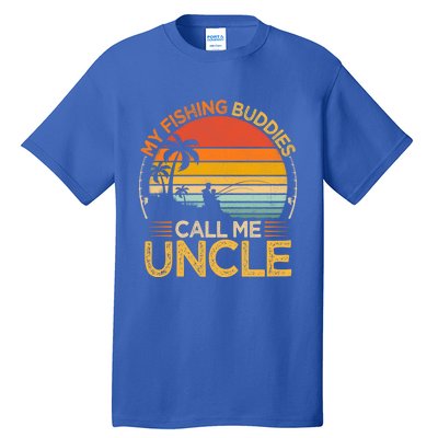 Vintage My Fishing Buddies Call Uncle Fishing Father's Day Meaningful Gift Tall T-Shirt