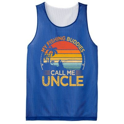 Vintage My Fishing Buddies Call Uncle Fishing Father's Day Meaningful Gift Mesh Reversible Basketball Jersey Tank