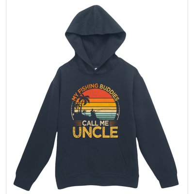 Vintage My Fishing Buddies Call Uncle Fishing Father's Day Meaningful Gift Urban Pullover Hoodie