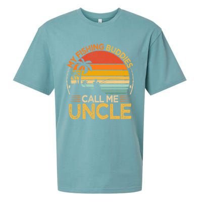 Vintage My Fishing Buddies Call Uncle Fishing Father's Day Meaningful Gift Sueded Cloud Jersey T-Shirt