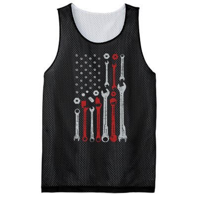 Vintage Mechanic Flag Usa American Patriotic Flag Cars Mesh Reversible Basketball Jersey Tank