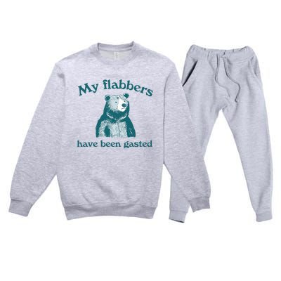 Vintage My Flabbers Have Been Gasted Funny Bear Saying Quote Premium Crewneck Sweatsuit Set