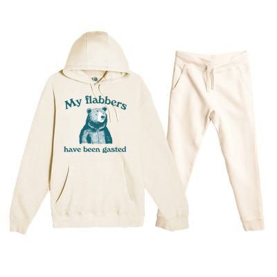 Vintage My Flabbers Have Been Gasted Funny Bear Saying Quote Premium Hooded Sweatsuit Set