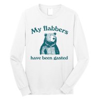 Vintage My Flabbers Have Been Gasted Funny Bear Saying Quote Long Sleeve Shirt