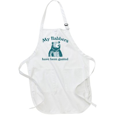 Vintage My Flabbers Have Been Gasted Funny Bear Saying Quote Full-Length Apron With Pockets