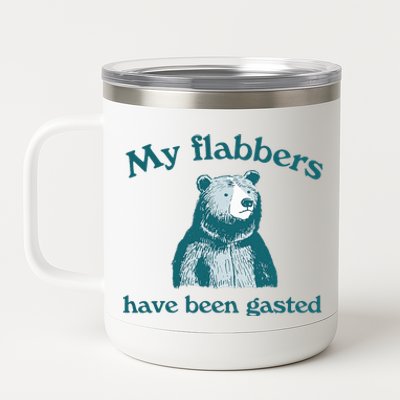 Vintage My Flabbers Have Been Gasted Funny Bear Saying Quote 12 oz Stainless Steel Tumbler Cup