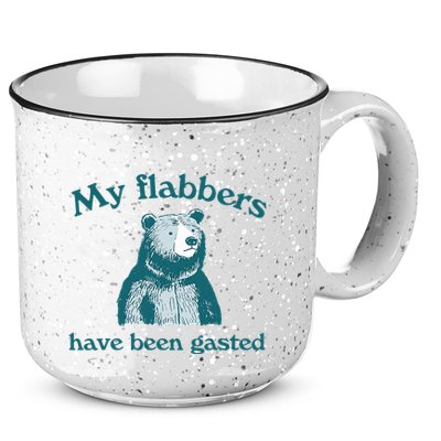 Vintage My Flabbers Have Been Gasted Funny Bear Saying Quote 15oz Campfire Ceramic Mug