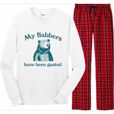 Vintage My Flabbers Have Been Gasted Funny Bear Saying Quote Long Sleeve Pajama Set