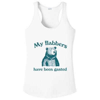 Vintage My Flabbers Have Been Gasted Funny Bear Saying Quote Ladies PosiCharge Competitor Racerback Tank
