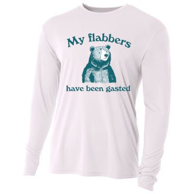 Vintage My Flabbers Have Been Gasted Funny Bear Saying Quote Cooling Performance Long Sleeve Crew