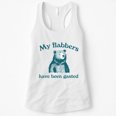 Vintage My Flabbers Have Been Gasted Funny Bear Saying Quote Womens Tank Top