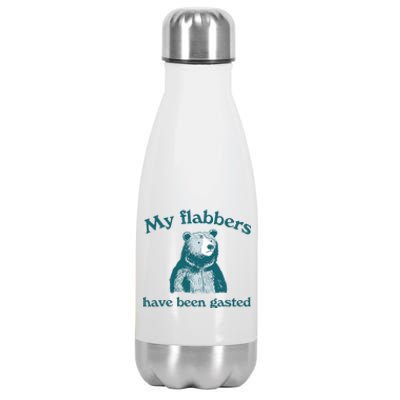 Vintage My Flabbers Have Been Gasted Funny Bear Saying Quote Stainless Steel Insulated Water Bottle