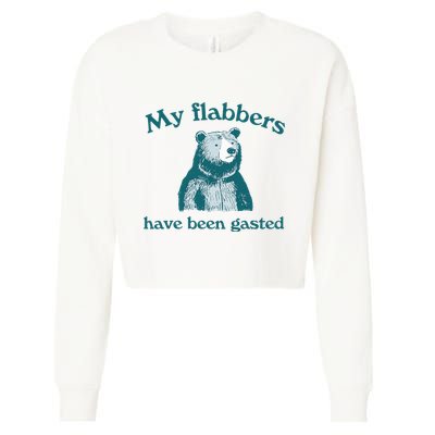 Vintage My Flabbers Have Been Gasted Funny Bear Saying Quote Cropped Pullover Crew