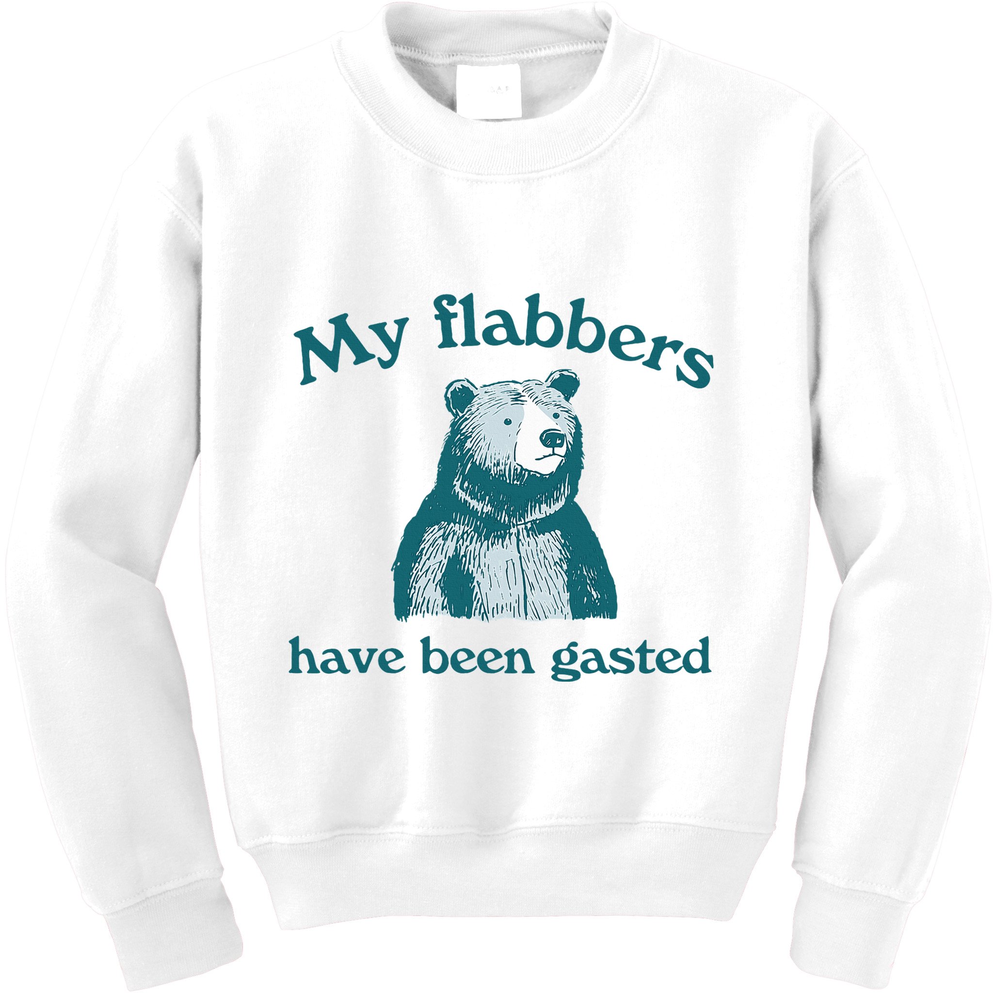 Vintage My Flabbers Have Been Gasted Funny Bear Saying Quote Kids Sweatshirt
