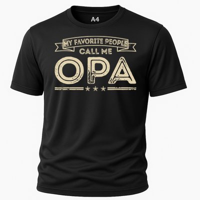 Vintage My Favorite People Call Me Opa Gift Cooling Performance Crew T-Shirt