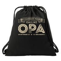 Vintage My Favorite People Call Me Opa Gift Drawstring Bag