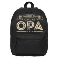 Vintage My Favorite People Call Me Opa Gift 16 in Basic Backpack