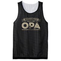 Vintage My Favorite People Call Me Opa Gift Mesh Reversible Basketball Jersey Tank