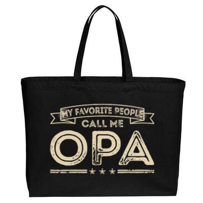 Vintage My Favorite People Call Me Opa Gift Cotton Canvas Jumbo Tote