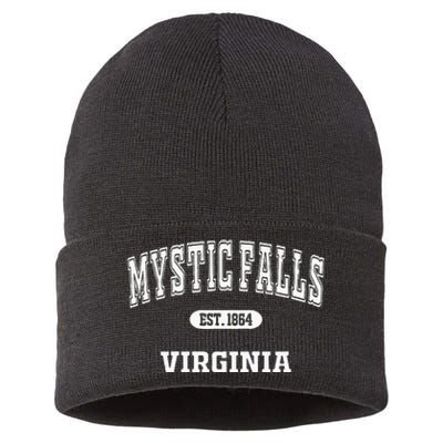 Vintage Mystic Falls Virginia Retro Men Women Fan Sustainable Knit Beanie