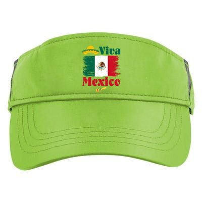 Viva Mexico Flag Mexican Independence Day Adult Drive Performance Visor