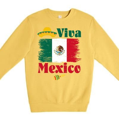 Viva Mexico Flag Mexican Independence Day Premium Crewneck Sweatshirt