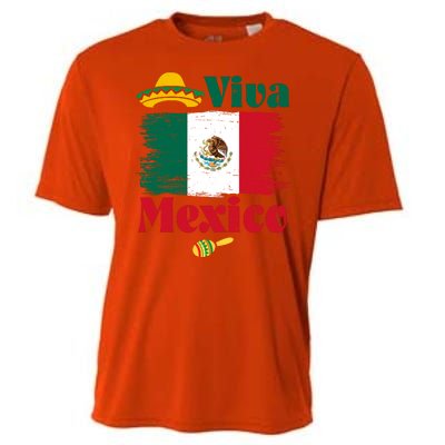 Viva Mexico Flag Mexican Independence Day Cooling Performance Crew T-Shirt